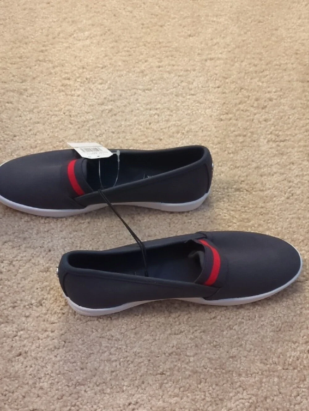 Nautica Navy Slip-On Sneakers with Red Stripe